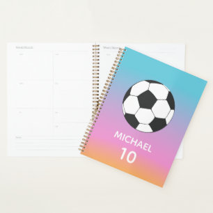 Soccer Football Personalized Name And Number Planner
