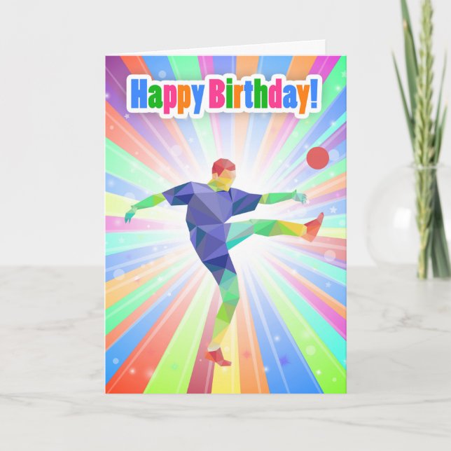 Soccer / Football Player Birthday Abstract Card (Front)
