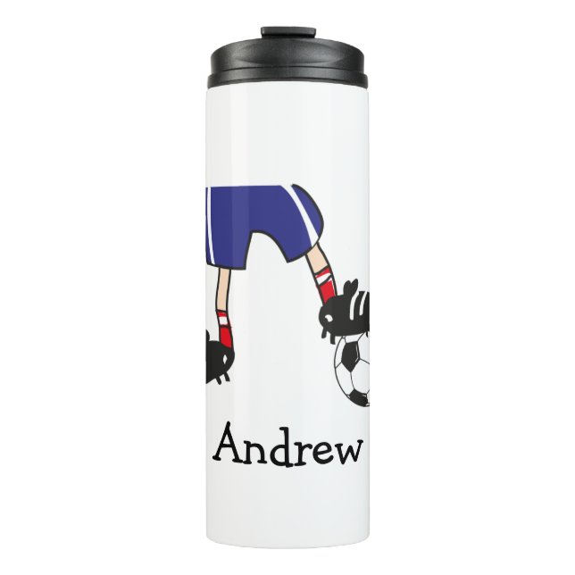 Soccer Football Player Cartoon Personalized Thermal Tumbler (Front)