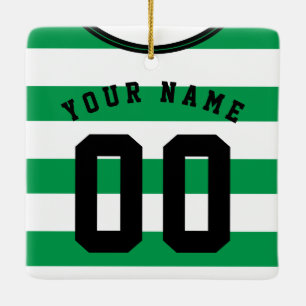 Soccer Football Rugby Jersey Name  Number Template Ceramic Ornament