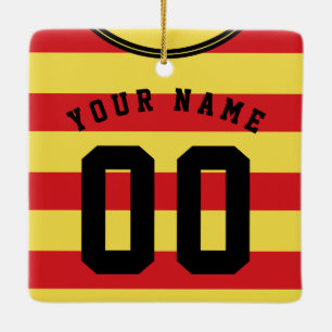 Soccer Football Rugby Jersey Name Number Template Ceramic Ornament