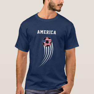 Soccer Football Sports Fan America USA Flag T-Shirt