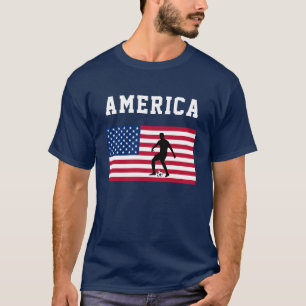 Soccer Football Sports Fan USA American Flag T-Shirt