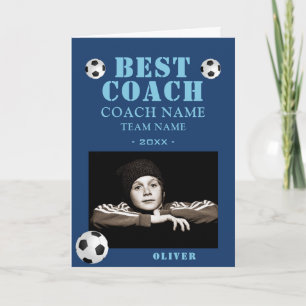 Soccer Football Sports Photo Coach Thank You Card