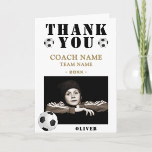 Soccer Football Sports Photo Coach Thank You Card