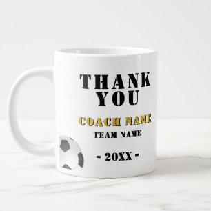 Soccer Football Sports Photo Thank you Coach Large Coffee Mug