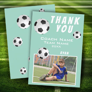 Soccer Football Thank you Coach Photo Card