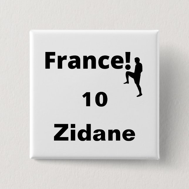 Soccer France, customizable 2 Inch Square Button (Front)