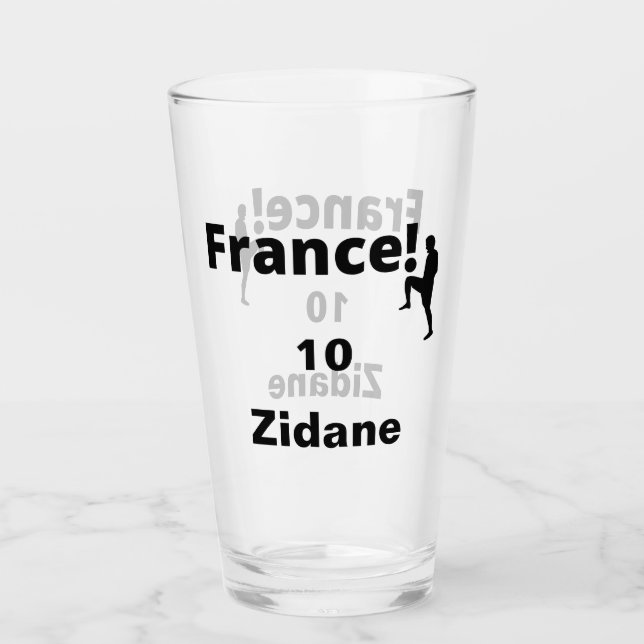 Soccer France, customizable Glass (Front)