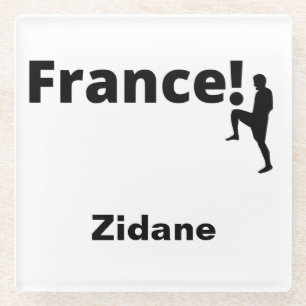Soccer France, customizable Glass Coaster