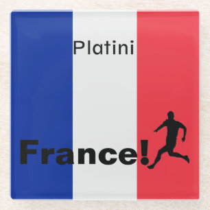Soccer France, customizable Glass Coaster