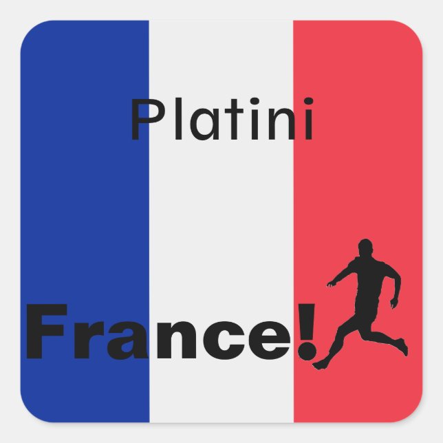 Soccer France, customizable Square Sticker (Front)