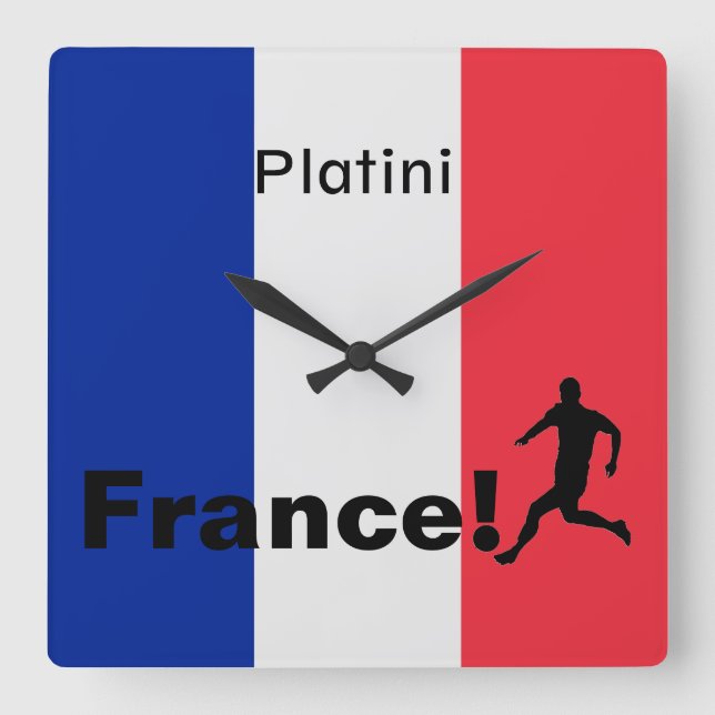 Soccer France, customizable Square Wall Clock (Front)