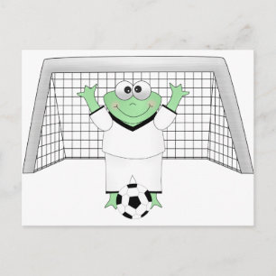 Soccer Frog with Goldie Postcard