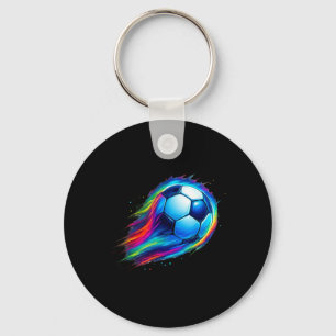 Soccer Fun Colourful Effect Tie Dye Feel The Drip Keychain
