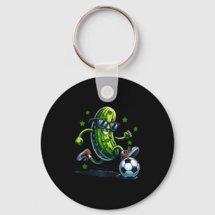 Soccer funny pickle with sunglasses for sports and keychain
