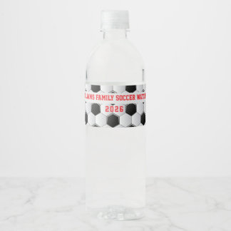 Soccer Futbal Bola 2026 Football Party Water Bottle Label