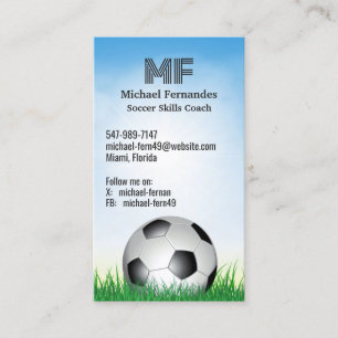 Soccer Futball Coach Business Card