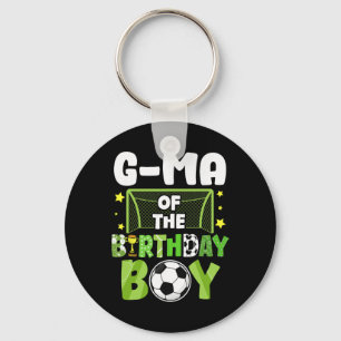 Soccer G-ma Birthday Boy Party Soccer Family Match Keychain