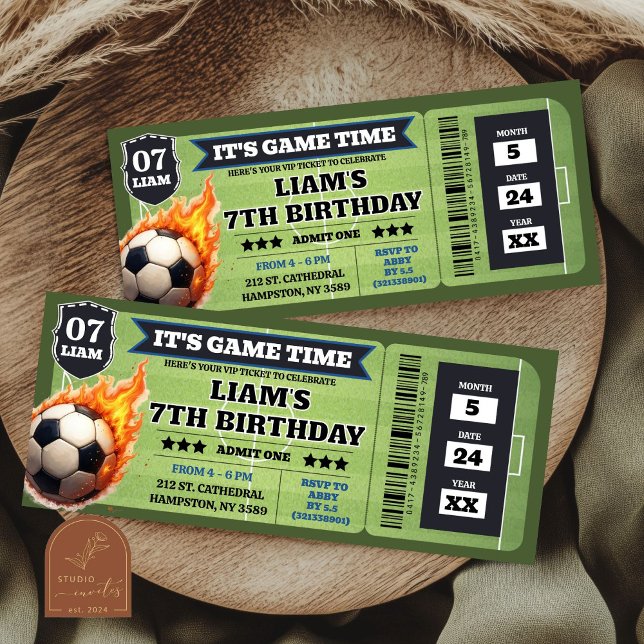 Soccer Game Birthday Boy Ticket (Creator Uploaded)