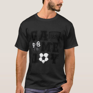 Soccer Game Day Coquette Bow Funny Soccer Cheer Ma T-Shirt