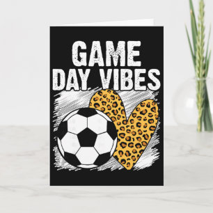 Soccer Game Day Vibes Leopard Soccer Mom Game Day Card