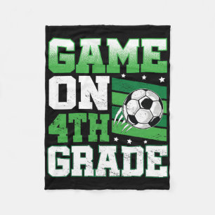 Soccer Game On 4th Grade Back To School Cute Sport Fleece Blanket