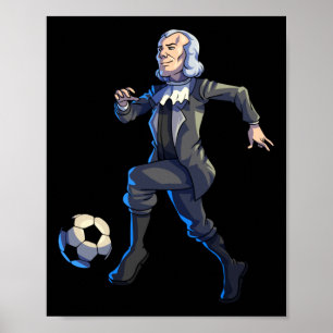 Soccer george washington 4th of july shirt men poster