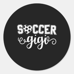 Soccer Gigi Grandma Sport Lover Birthday Mother's Classic Round Sticker