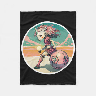 Soccer Girl Anime Manga Unicorn Retro Soccer Girls Fleece Blanket