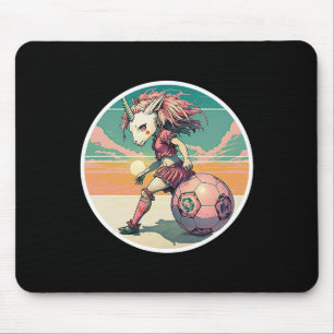Soccer Girl Anime Manga Unicorn Retro Soccer Girls Mouse Pad