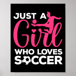 Soccer Girl Art For Girls Kids Toddler Women Socce Poster