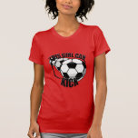 Soccer Girl Can Kick T-shirt<br><div class="desc">A graphic soccer ball design by artist/designer Charmaine Paulson on a Women's Bella Canvas Fine Hersey (any) t-shirt. The t-shirt has the text "This Girl Can Kick".</div>