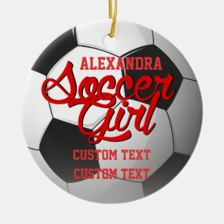 Soccer Girl Custom Ceramic Ornament