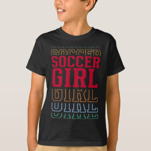 Soccer Girl Funny Layered Text Daughter Youth Kids T-Shirt