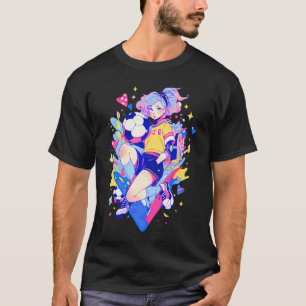 Soccer Girl In Funny Pastel Japan Anime Aesthetic  T-Shirt