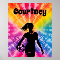 Soccer Girl Personalized Tie-Dye Rainbow Burst