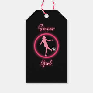 Soccer Girl Pink Glow Gift Tags