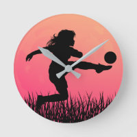 soccer girl silhouette beautiful sun