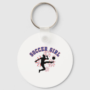 Soccer Girl Soccer Fan Support Stadium Show Your P Keychain