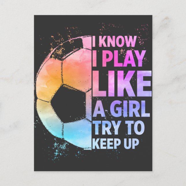 Soccer Girl Statement Football Player Postcard (Front)