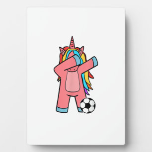 Soccer Girl Women Soccer Unicorn Soccer Ball T-Shi Plaque