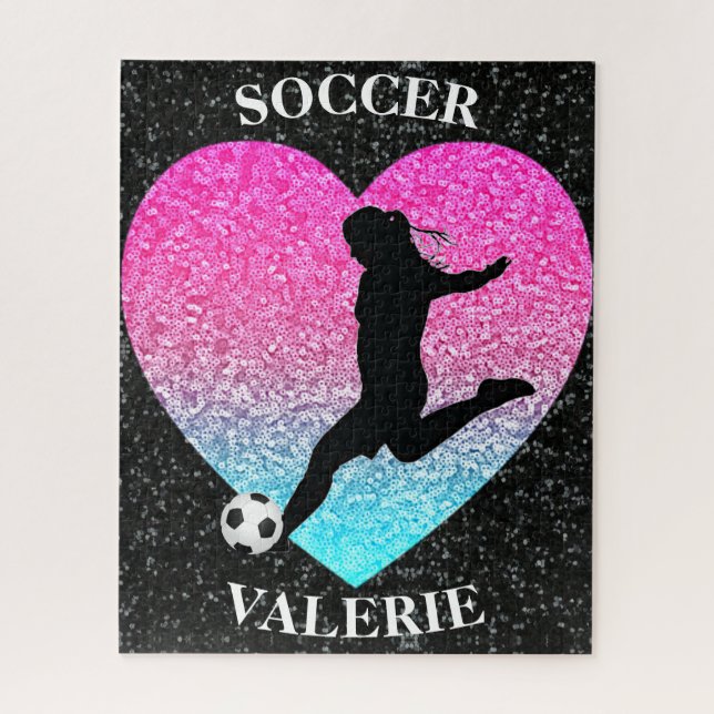 Soccer Girls Glam Personalized Jigsaw Puzzle (Vertical)