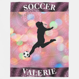 Soccer Girls Plum Sparkle Colour Blast    Fleece Blanket