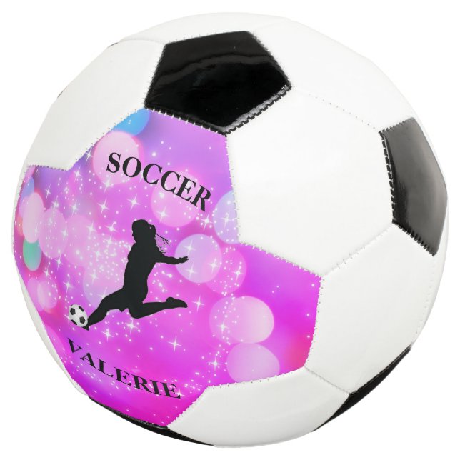 Soccer Girls Plum Sparkle Colour Blast      Soccer Ball (Three Quarter)