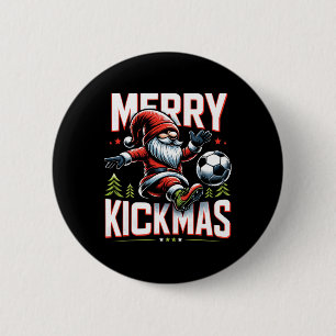 Soccer Gnome Merry Kickmas 2 Inch Round Button