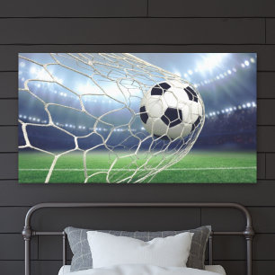 Soccer Goal Blue Dramatic Stadium Photo Canvas Print