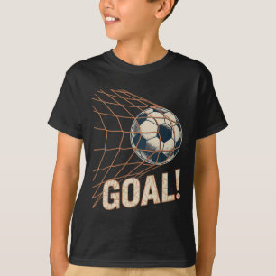 Soccer Goal Celebration Vintage Soccer Byll In Net T-Shirt