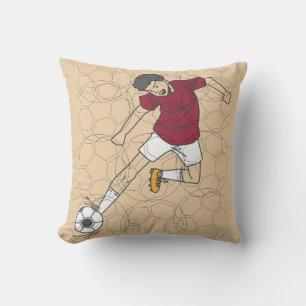 Soccer Goal Scorer Silhouette Throw Pillow
