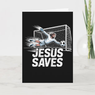 Soccer Goalie Goalkeeper Jesus Saves Christian Soc Card
